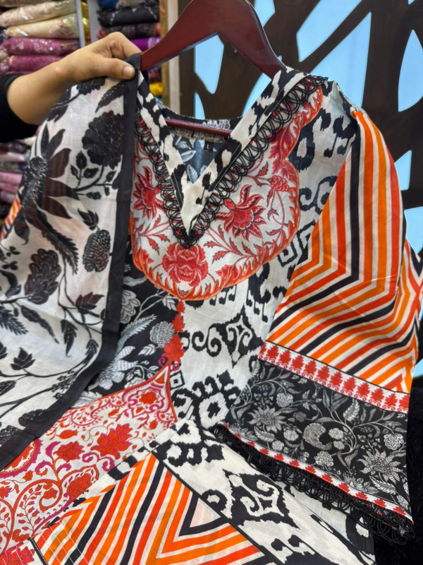 Pakistani Slub Cotton Printed Dress